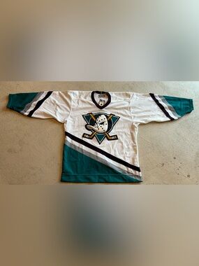 Vintage 1994 Anaheim Mighty Ducks Authentic Blank White Jersey, Size 44, NOS